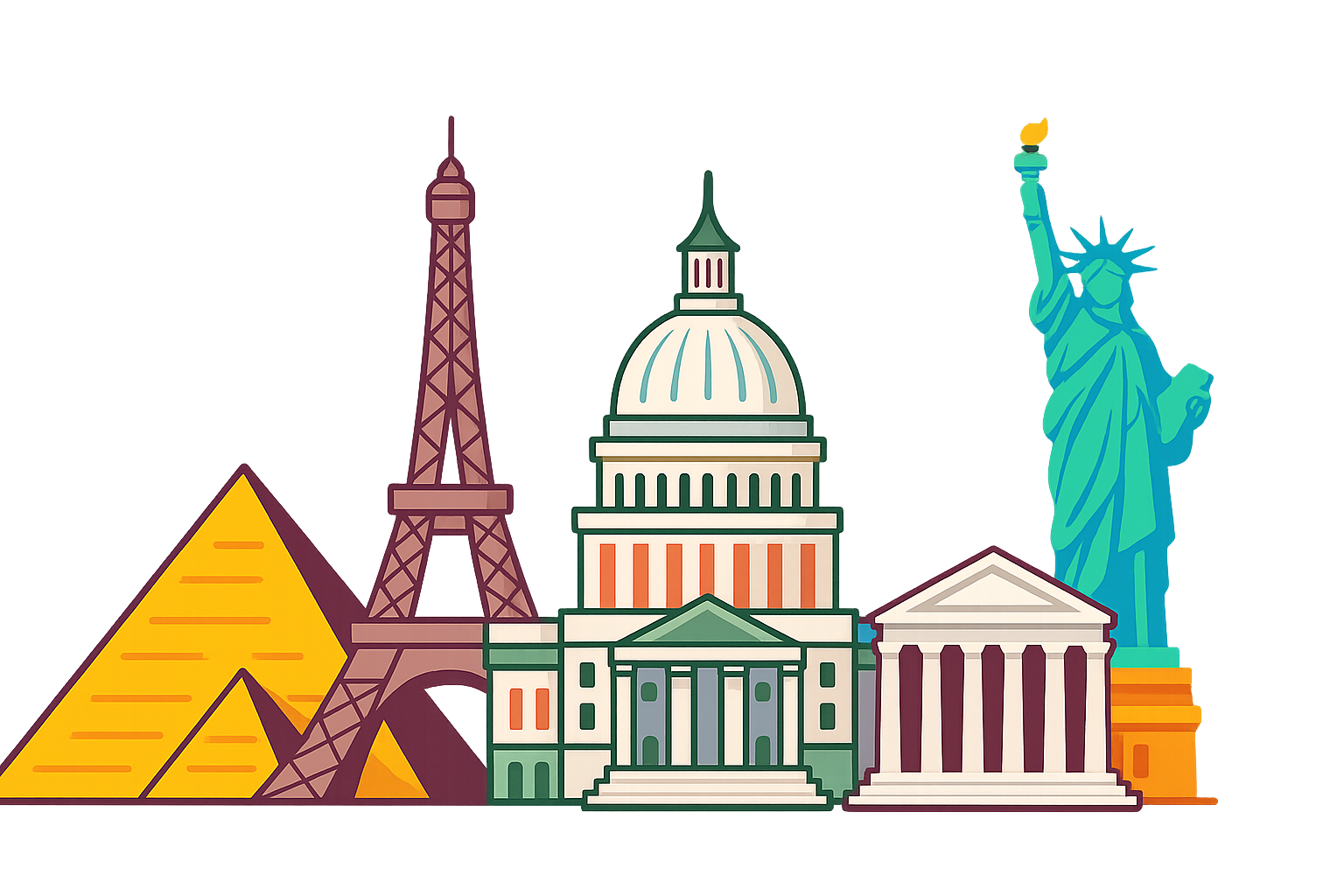 Global travel illustration